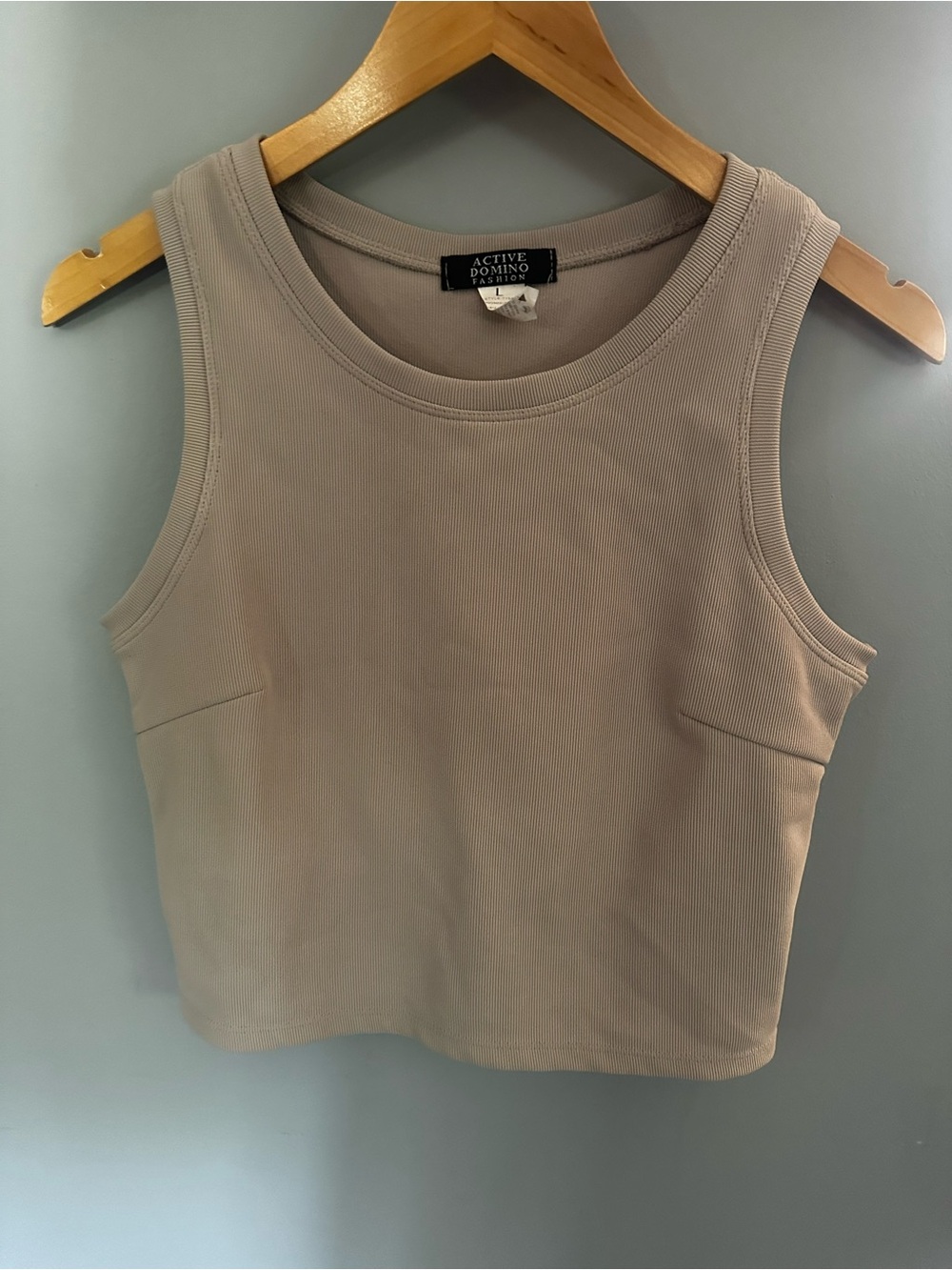 Women's Sleeveless Ribbed Tank Top in Taupe